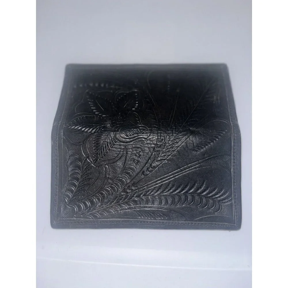 J.L. SALDIVAR hand Tooled Leather Black